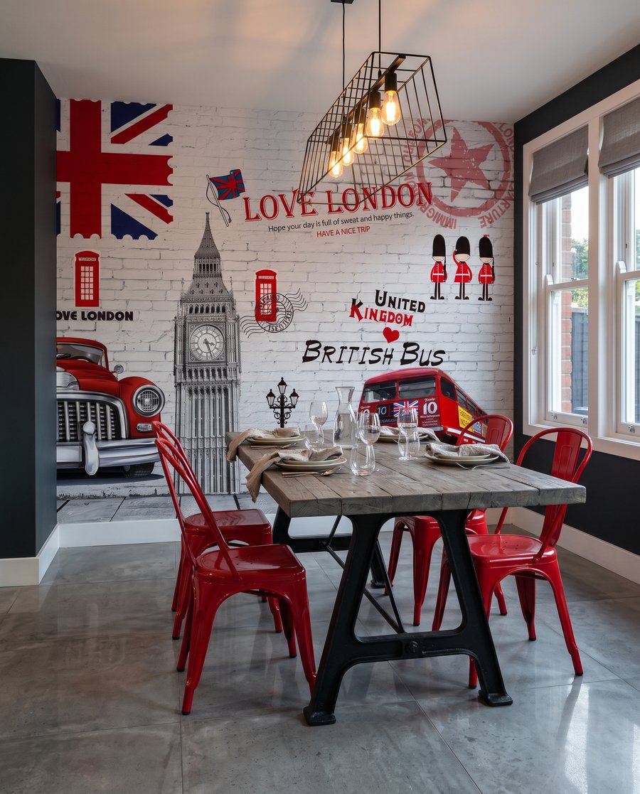 London piros kiemelésekkel — lakásbelső 5