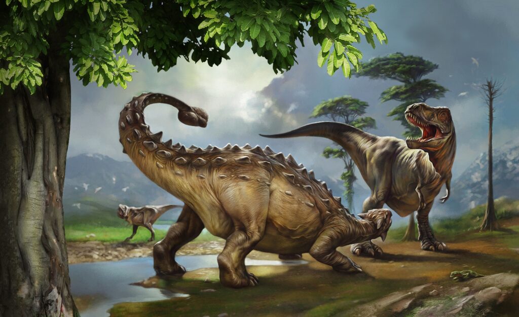 Dinoszauruszok folyóparton — teljes motívum
