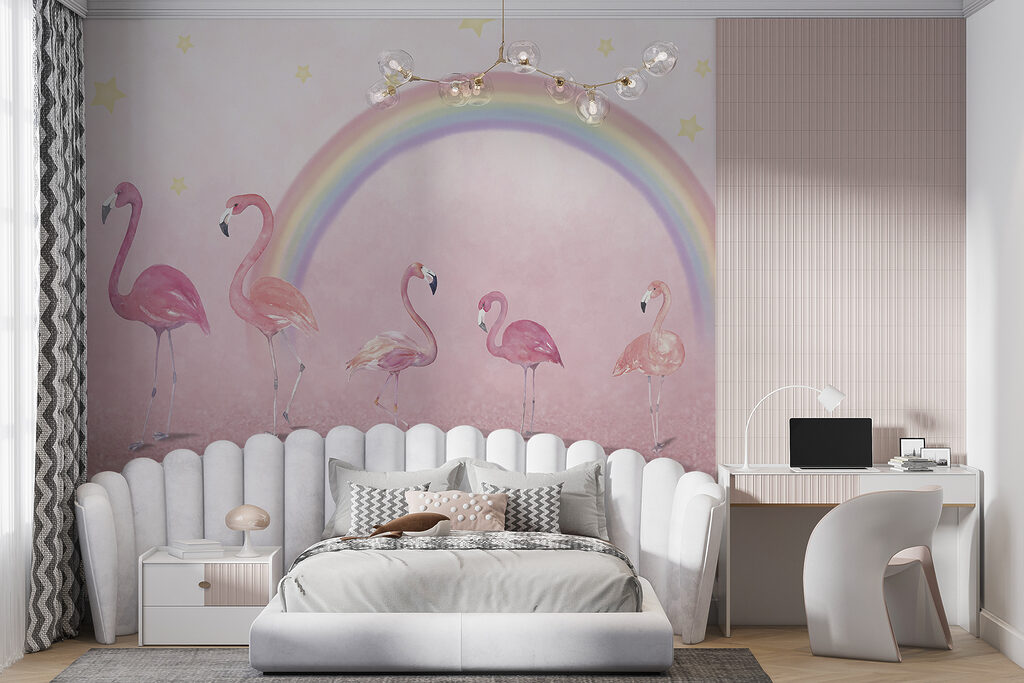 Flamingók szivárvány alatt — lakásbelső 3