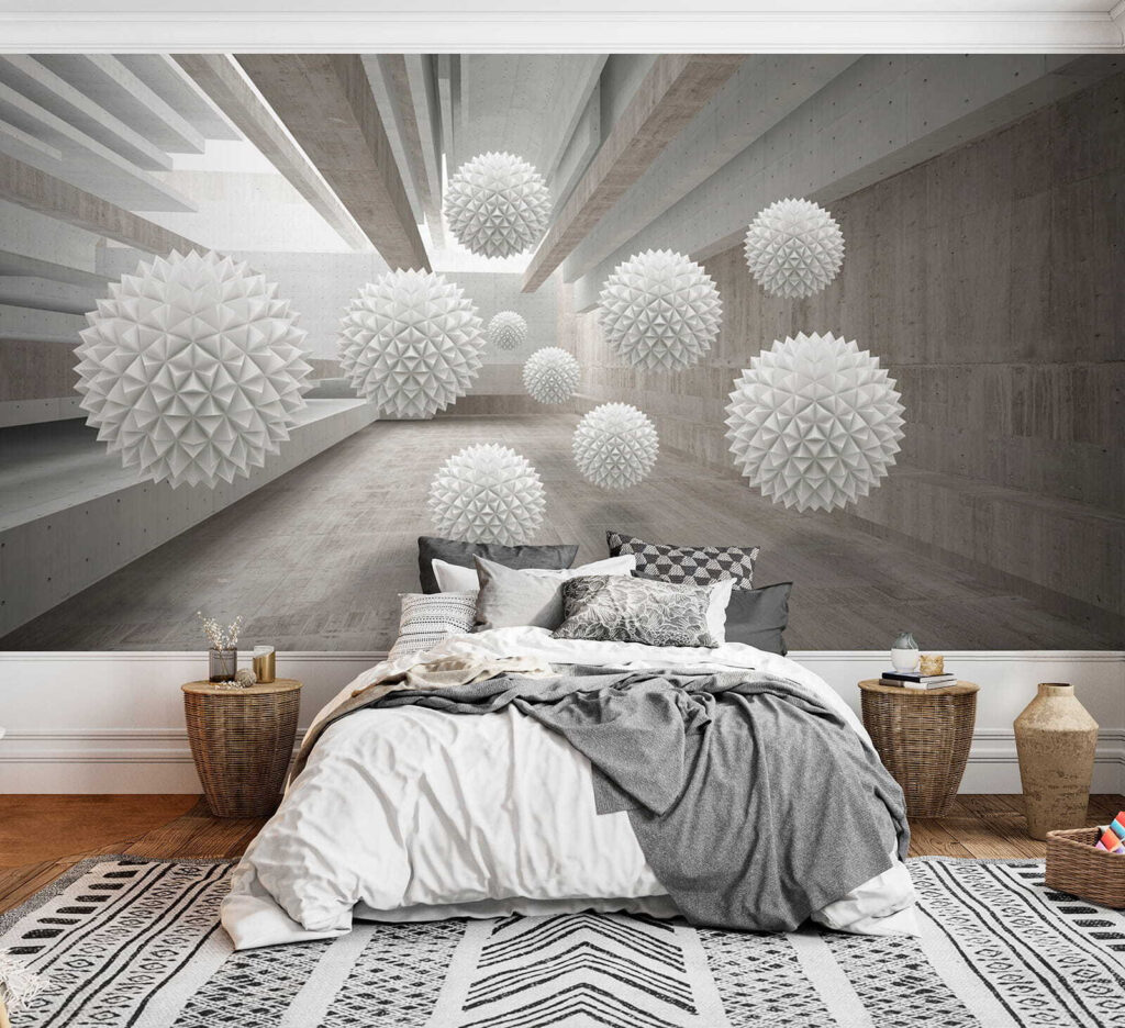 Tüskés gömbök betonfolyosón — lakásbelső 4