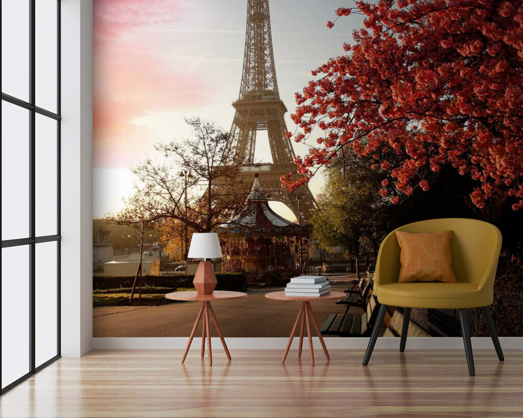 Eiffel-torony vörös lombok alatt — lakásbelső 3