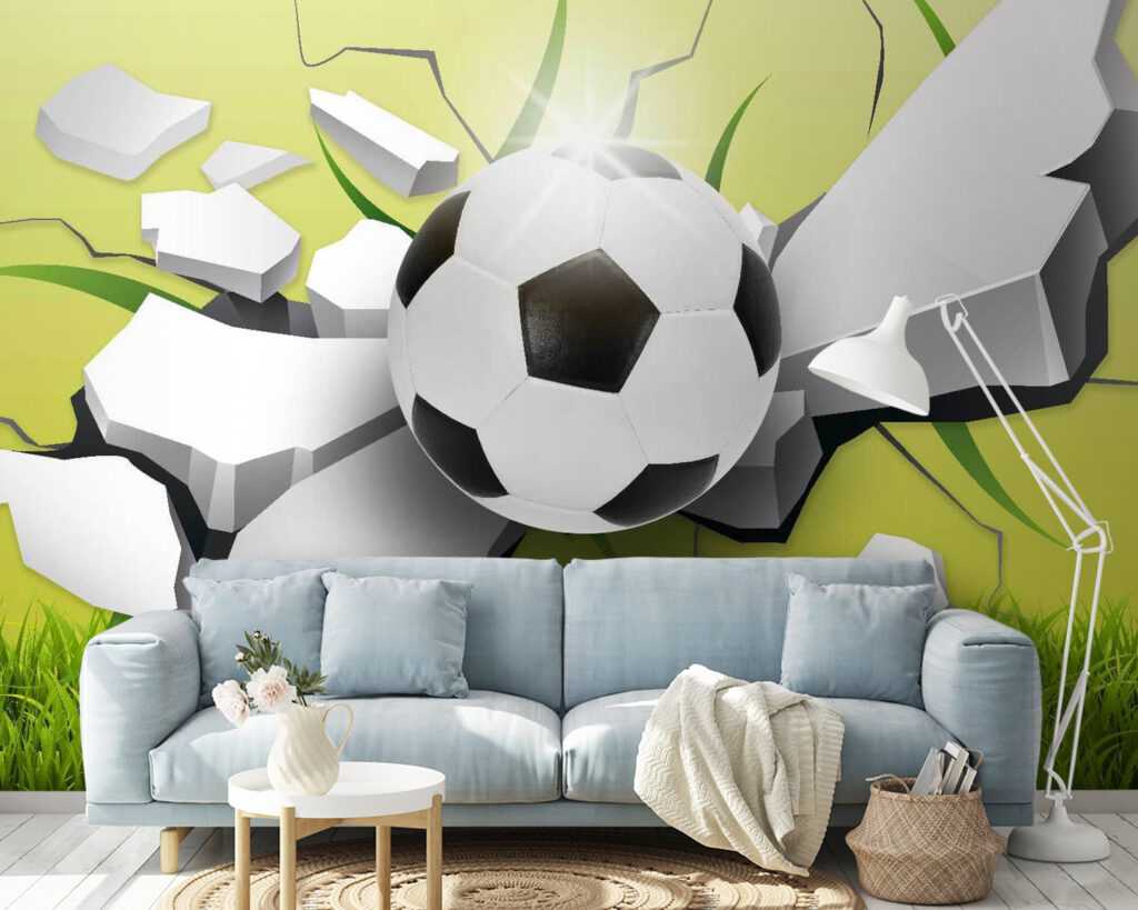 Futball áttör a falon — lakásbelső 2
