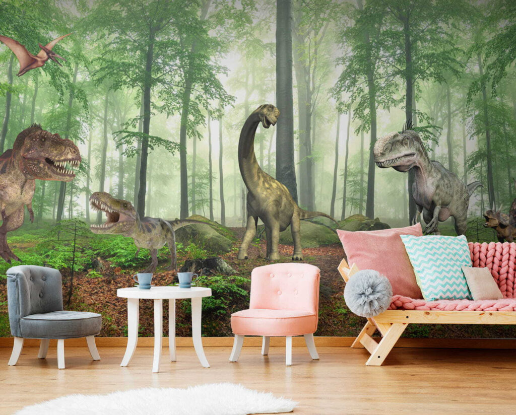 Dinoszauruszok napos erdőben — lakásbelső 4