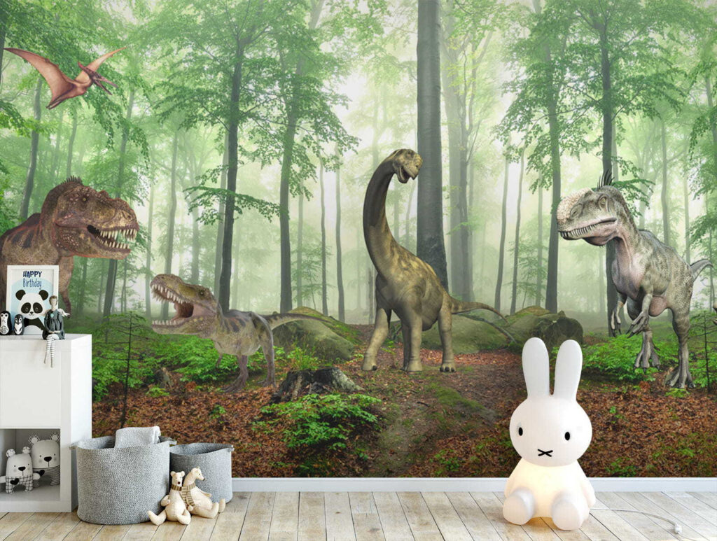 Dinoszauruszok napos erdőben — lakásbelső 5