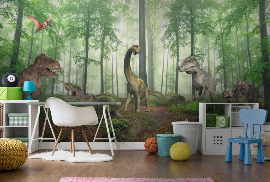 Dinoszauruszok napos erdőben — lakásbelső 1