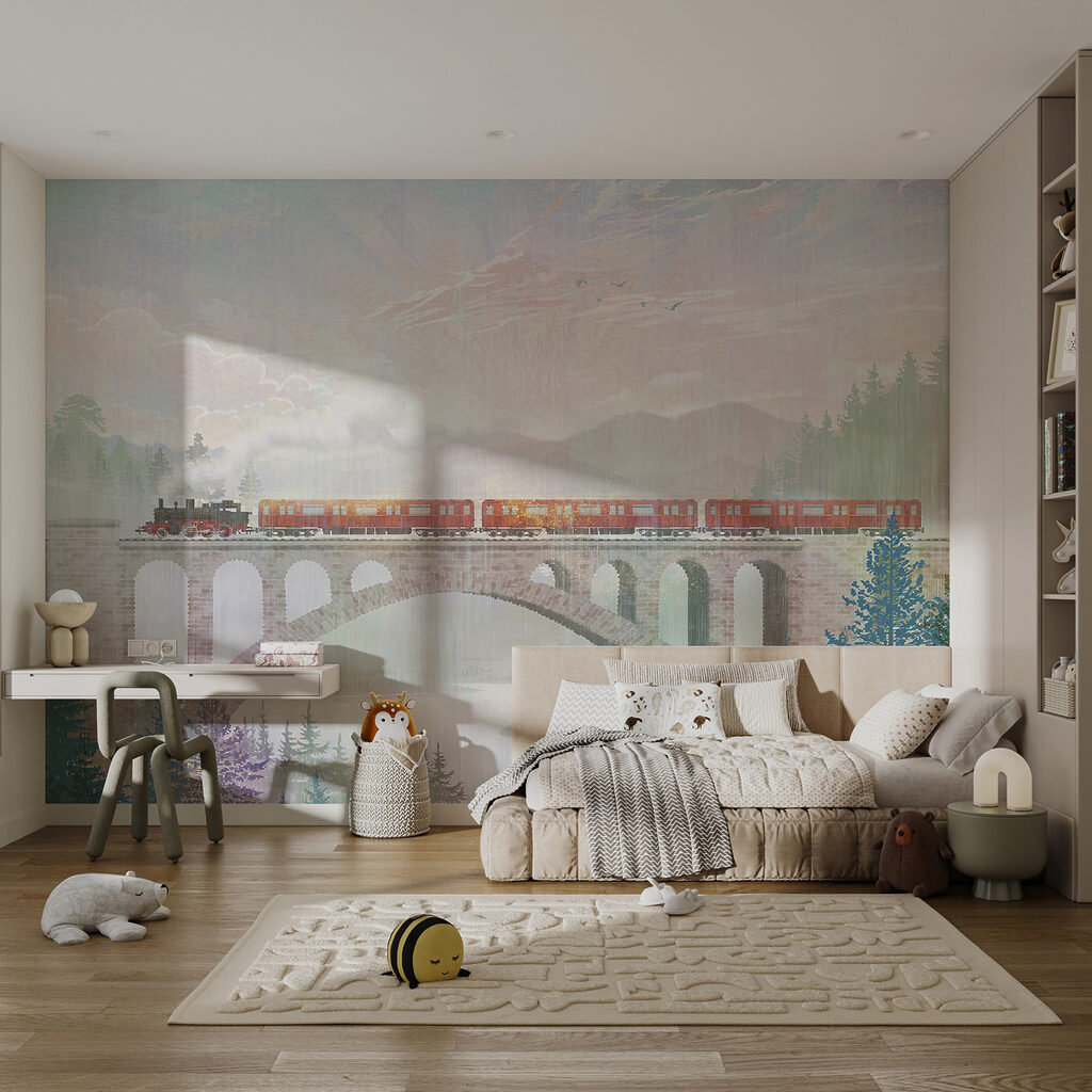 Vonat íves viaduktón — lakásbelső 2