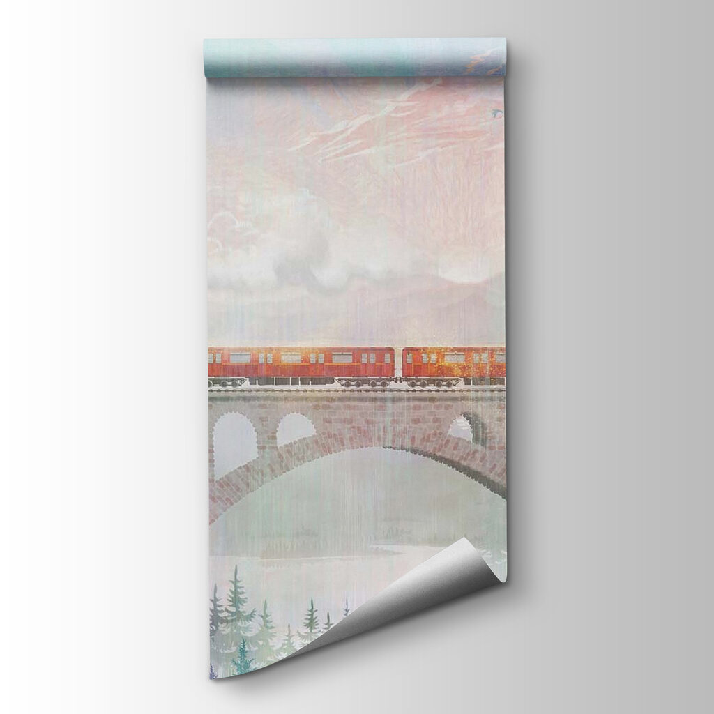 Vonat íves viaduktón — termékábrázolás
