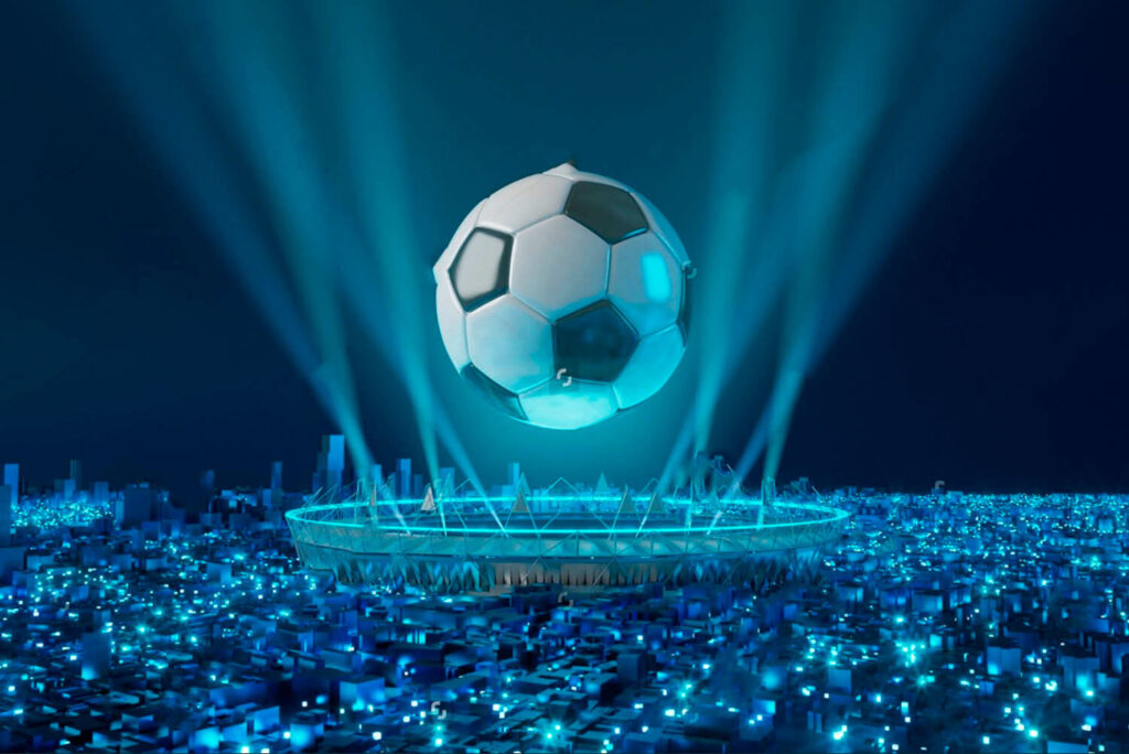 Labda fényes stadion fölött — teljes motívum