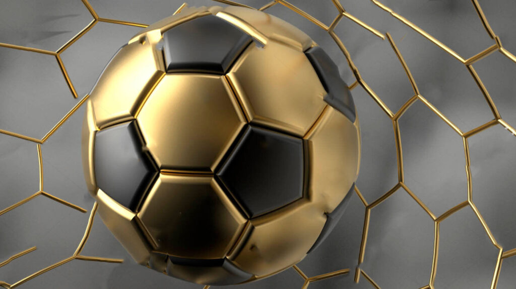 Arany futball hatszögekkel — teljes motívum