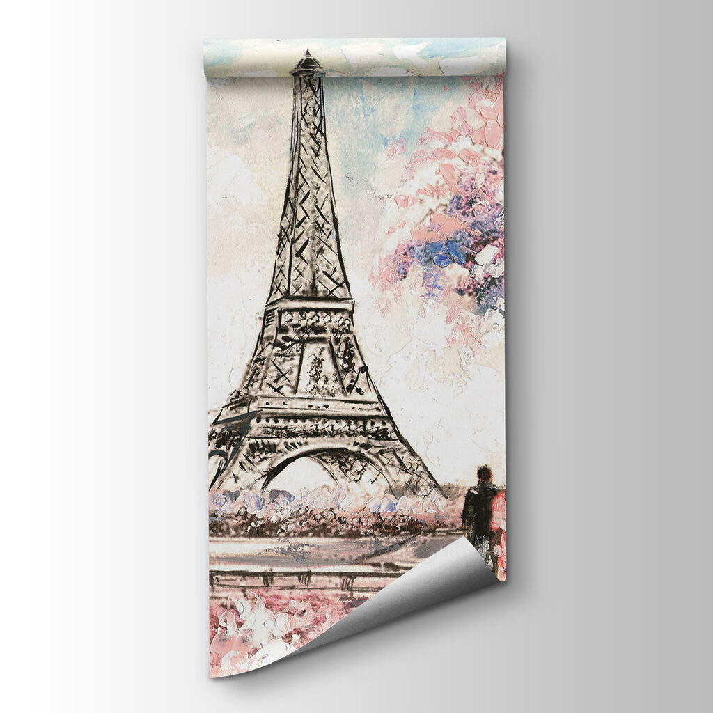 Eiffel-torony virágzó fák között — termékábrázolás