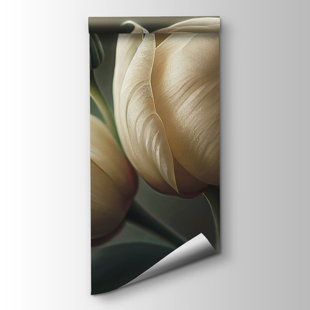 Krémfehér tulipánok árnyékban — termékábrázolás