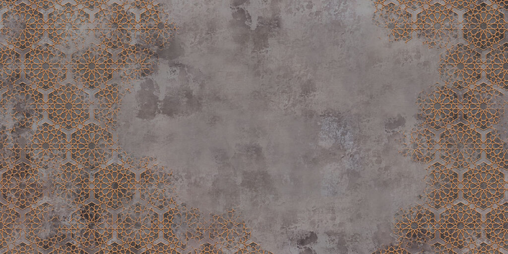 Finom aranydísz szürke árnyalatokon — teljes motívum