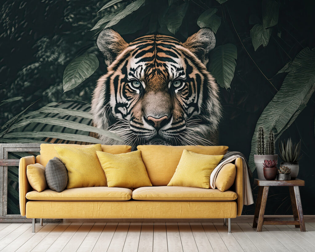 Tigris sötét levelek között — lakásbelső 2