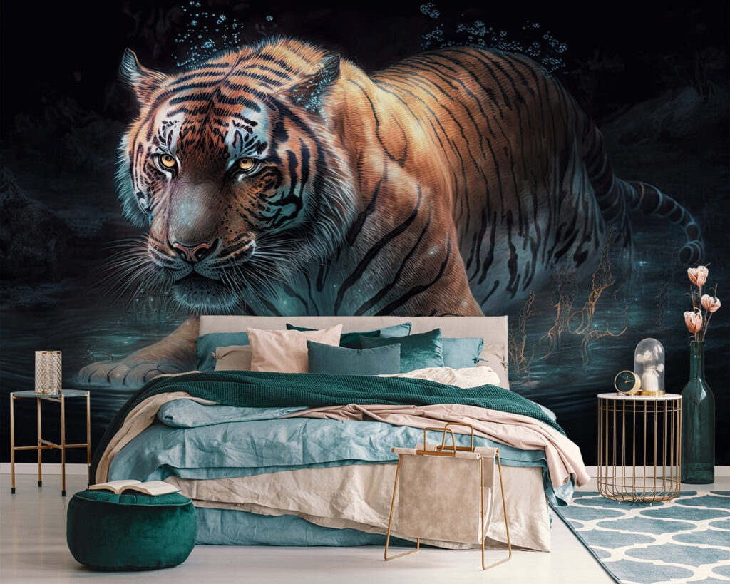 Tigris átgázol a vízen — lakásbelső 1