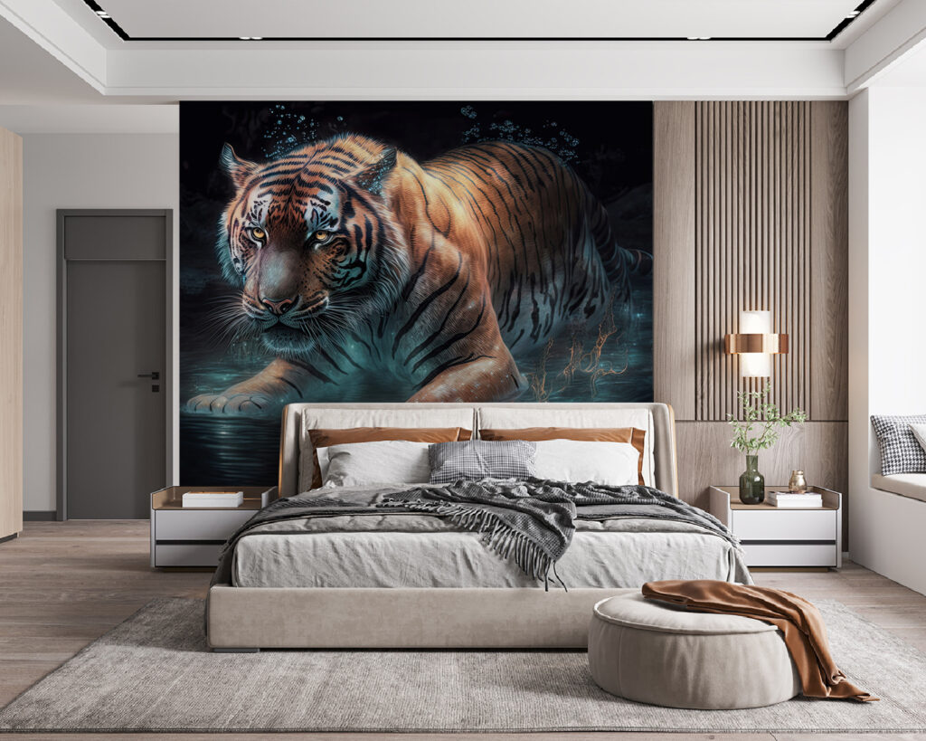 Tigris átgázol a vízen — lakásbelső 2