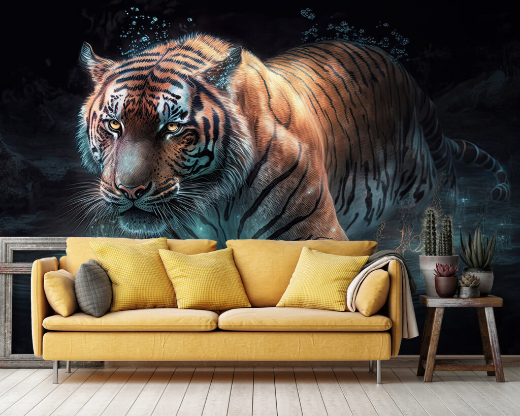 Tigris átgázol a vízen — lakásbelső 3