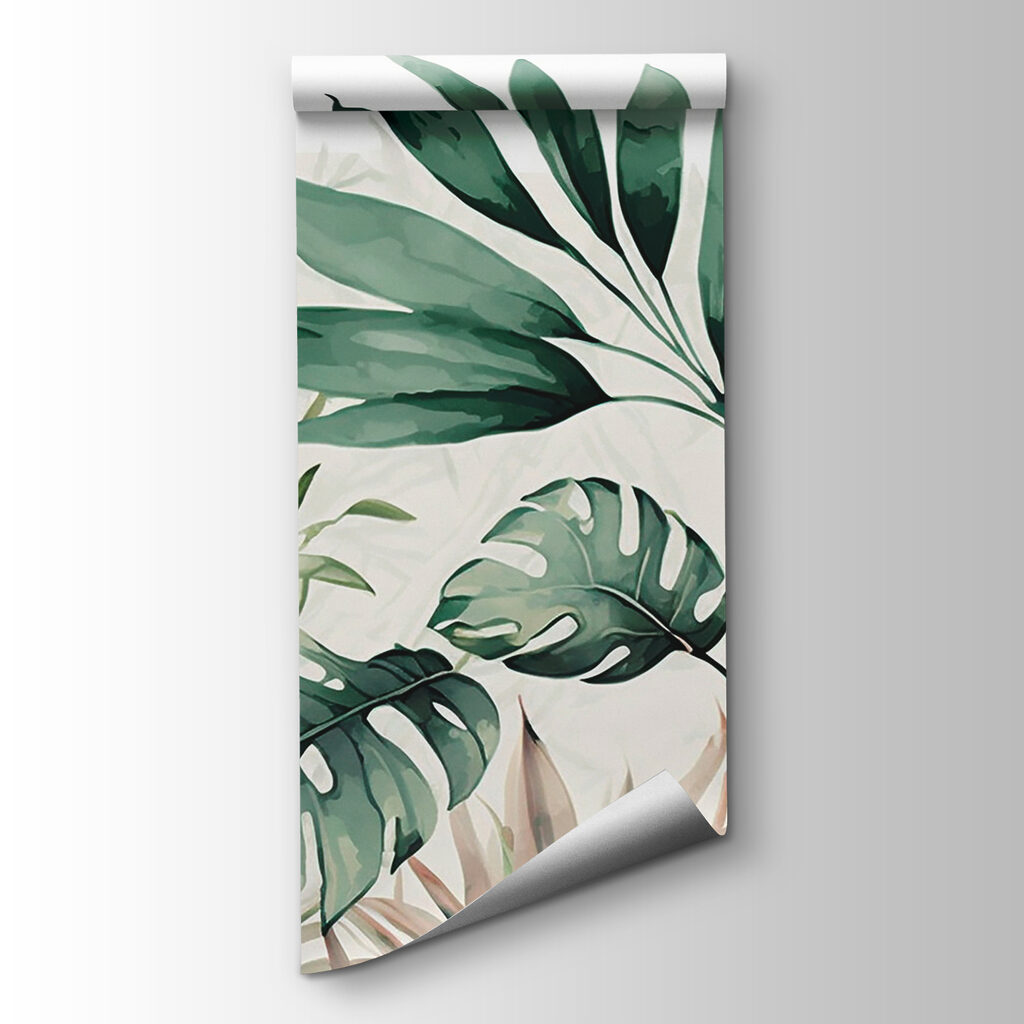 Monstera zöld akvarellben — termékábrázolás