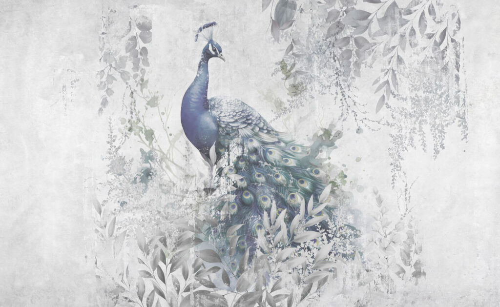 Páva szürke ködben — teljes motívum