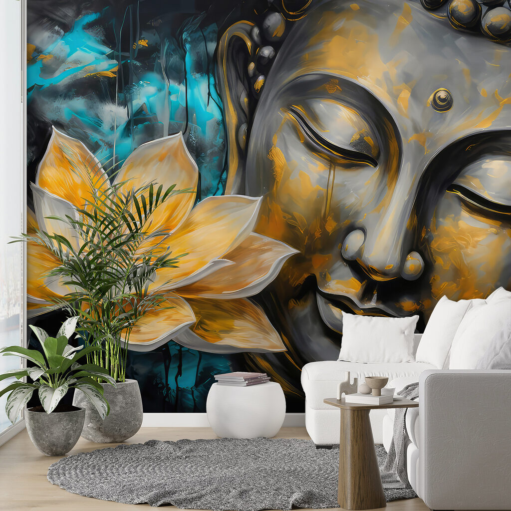 Buddha arany lótusszal — lakásbelső 3