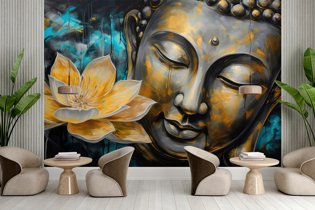 Buddha arany lótusszal — lakásbelső 4
