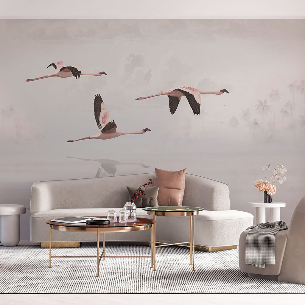Flamingók halvány tükörképben — lakásbelső 5
