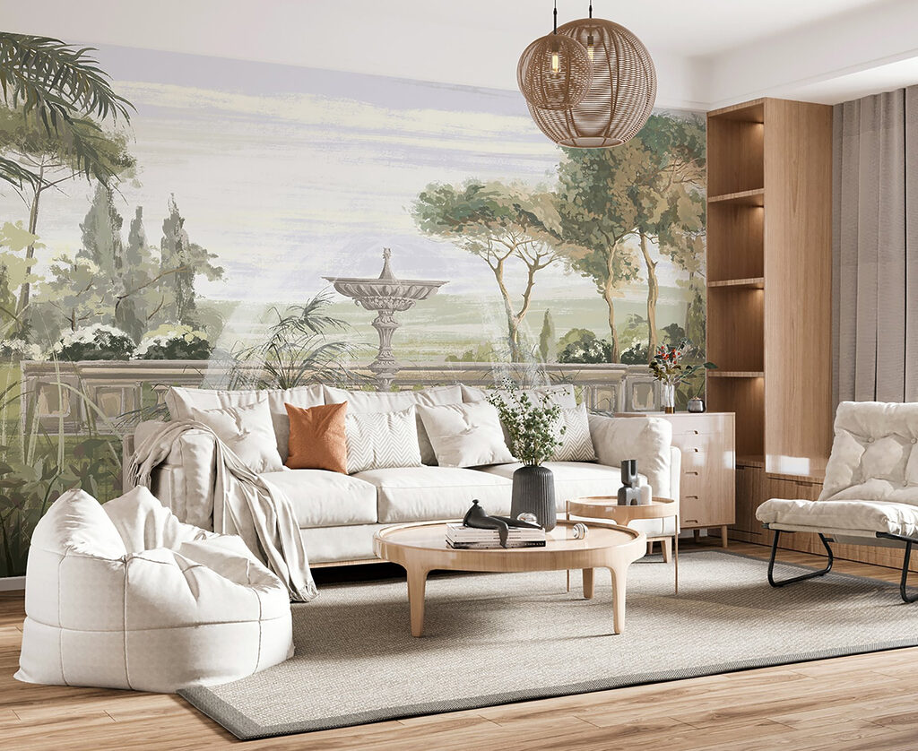 Szökőkút trópusi kertben — lakásbelső 2