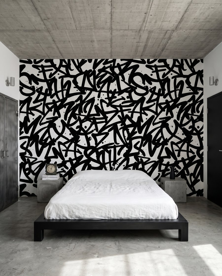 Keresztező graffitijelek — lakásbelső 2