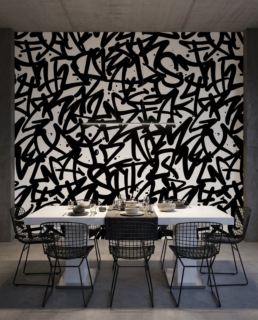 Keresztező graffitijelek — lakásbelső 6