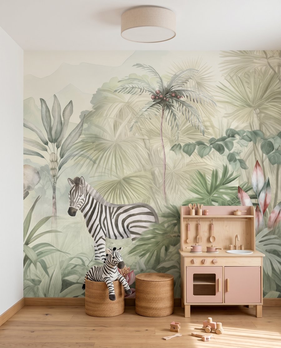 Zebra lágy levelek között — lakásbelső 5