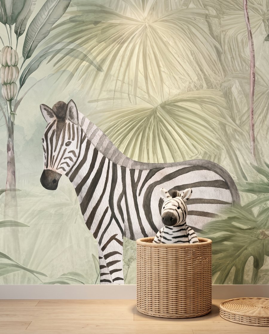 Zebra lágy levelek között — részlet