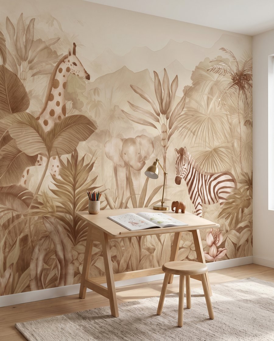 Zebra lágy levelek között — lakásbelső 6