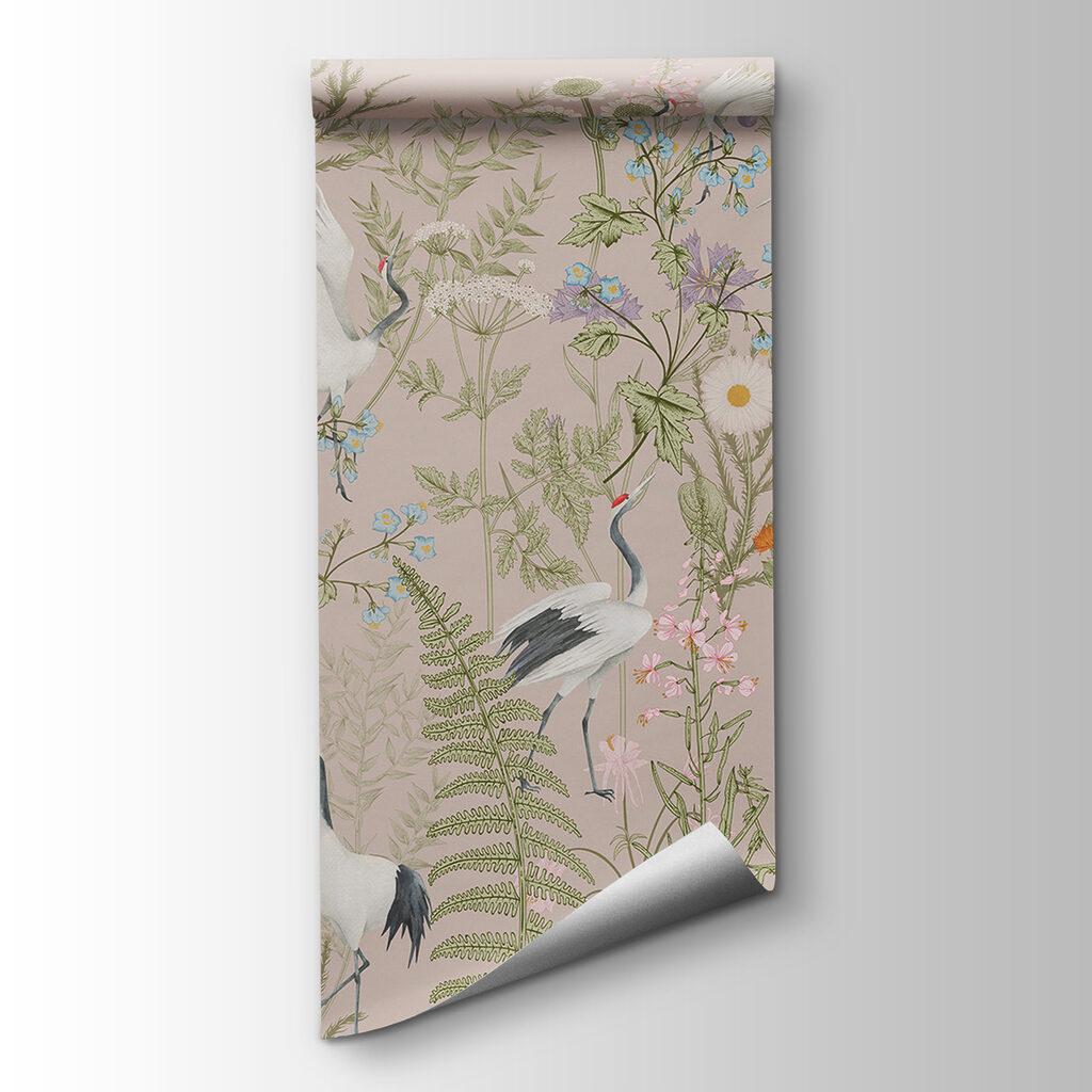 Fehér madarak vadvirágok között — termékábrázolás