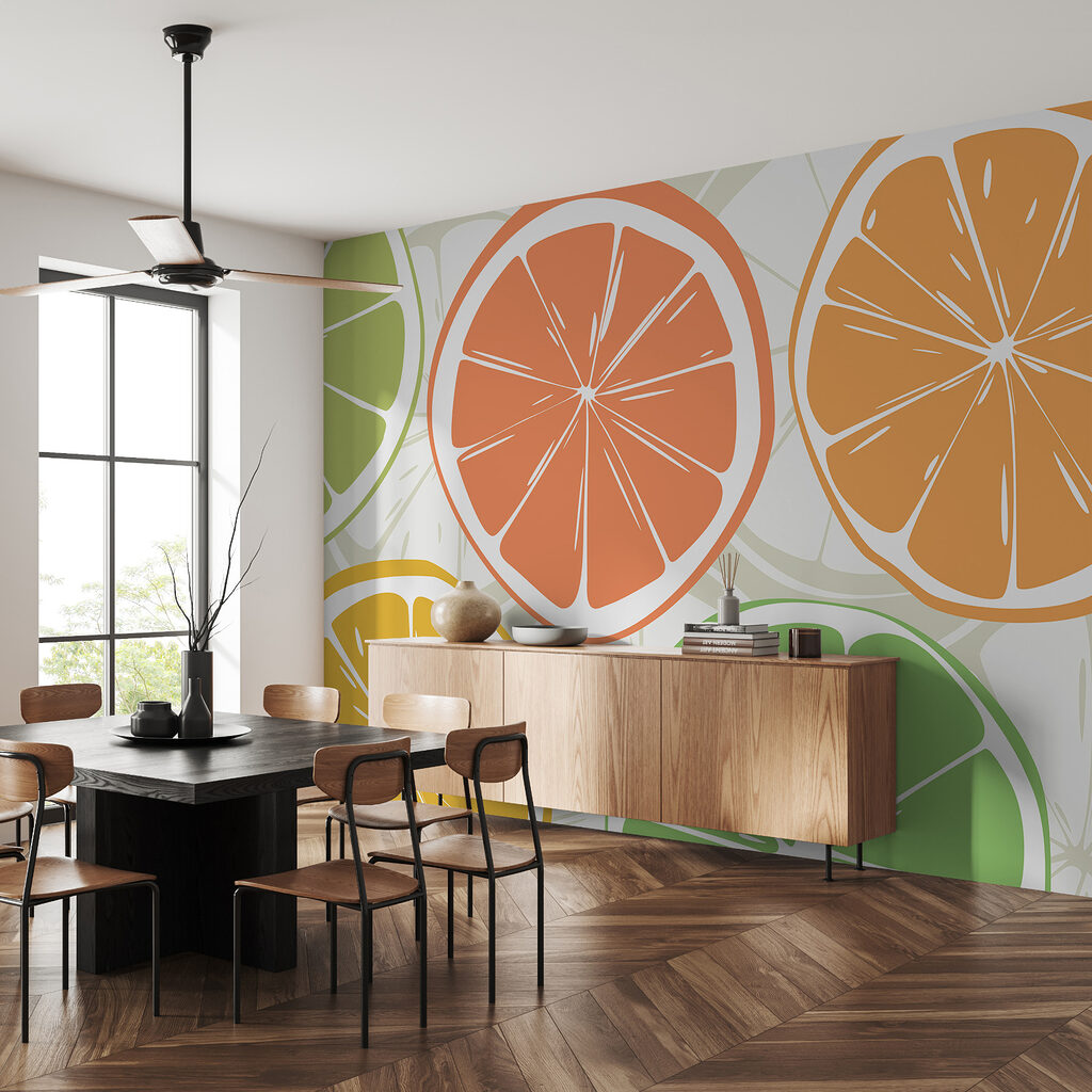 Citrusszeletek laza mintában — lakásbelső 1