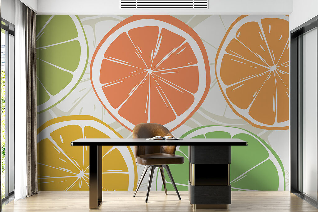 Citrusszeletek laza mintában — lakásbelső 2