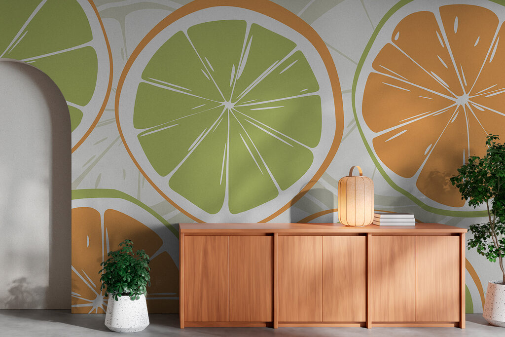Citrusszeletek laza mintában — lakásbelső 1