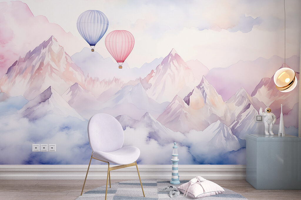 Két hőlégballon lágy felhőkben — lakásbelső 2