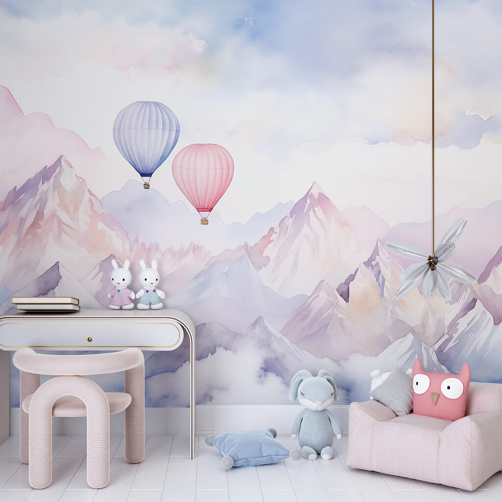 Két hőlégballon lágy felhőkben — lakásbelső 3
