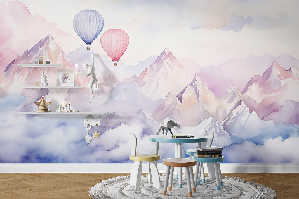 Két hőlégballon lágy felhőkben — lakásbelső 4