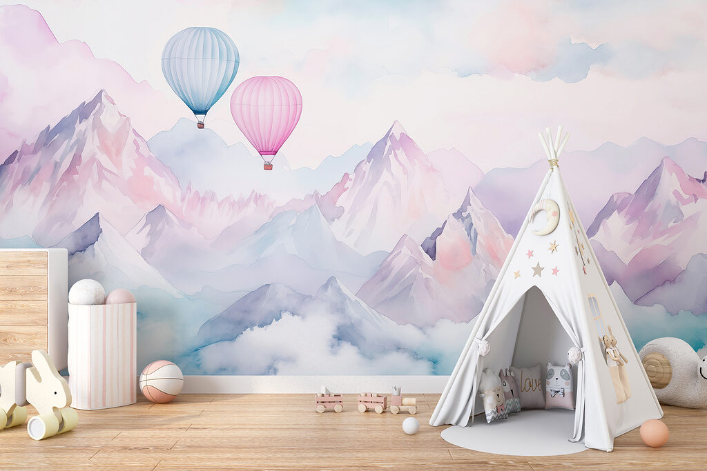 Két hőlégballon lágy felhőkben — lakásbelső 2