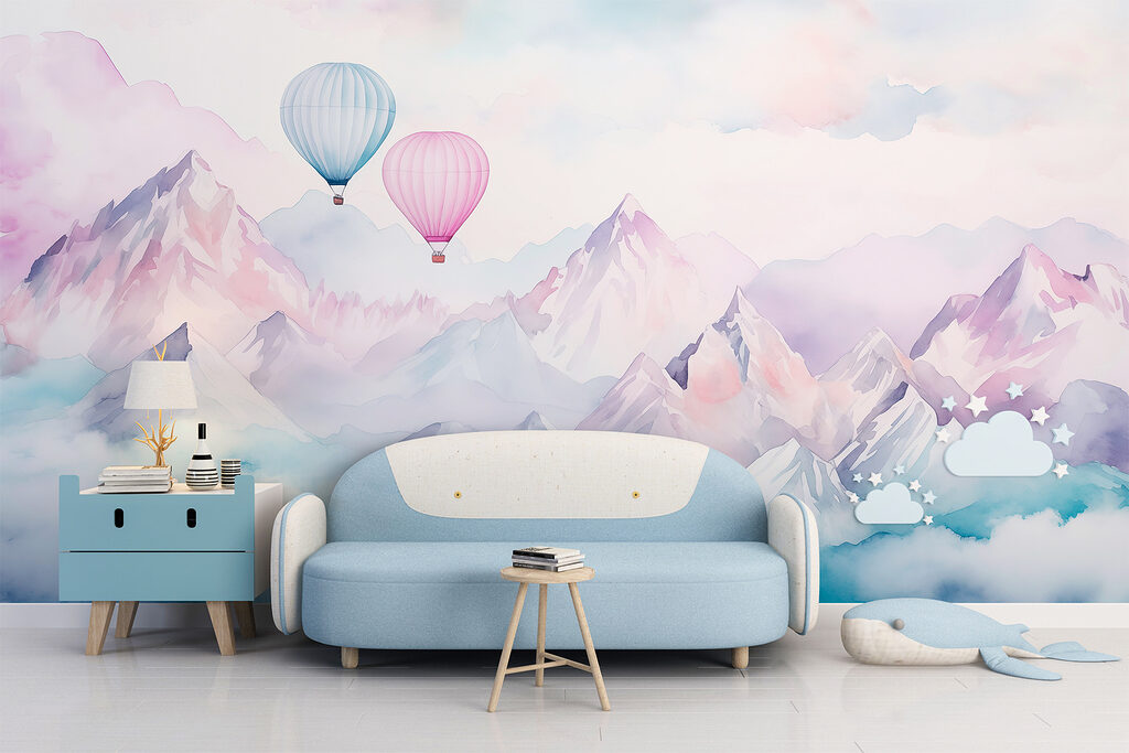 Két hőlégballon lágy felhőkben — lakásbelső 3
