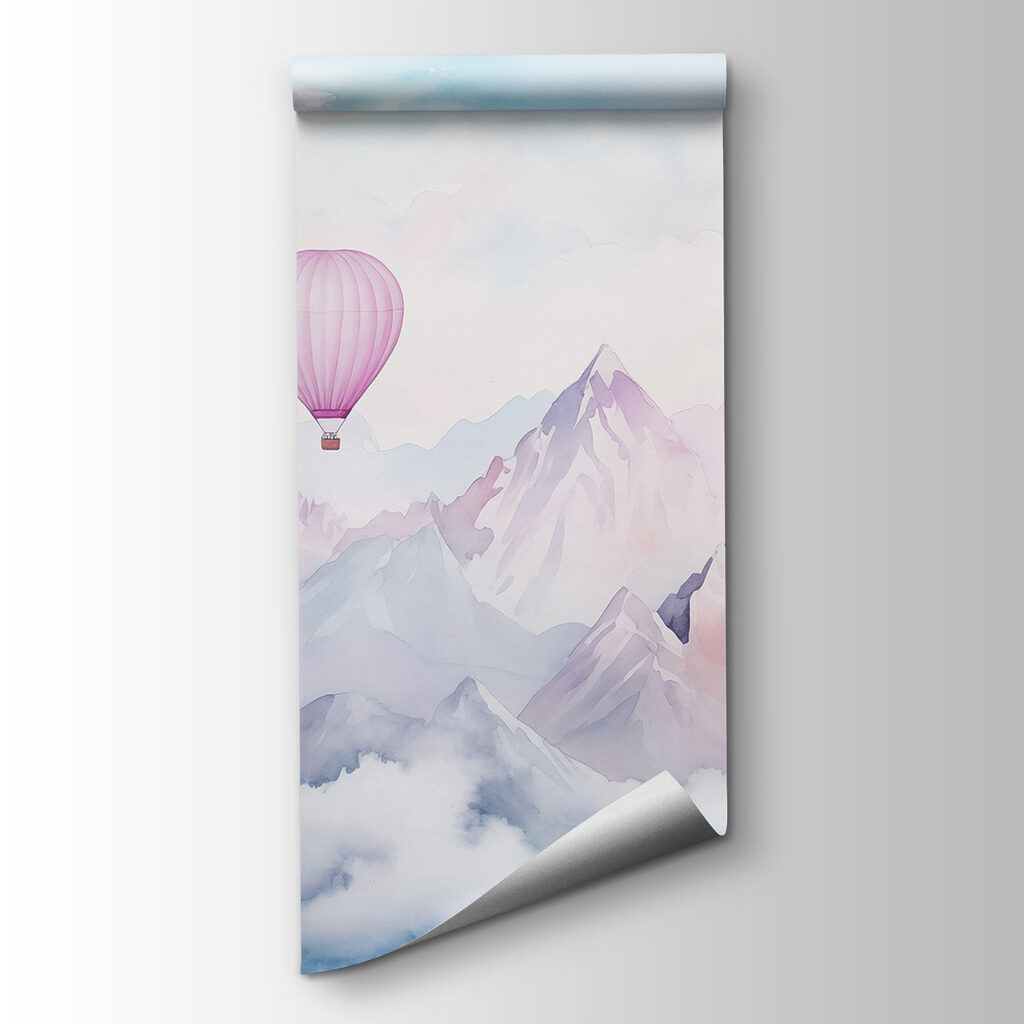 Két hőlégballon lágy felhőkben — termékábrázolás