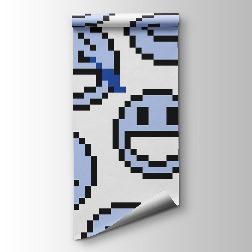 Pixelekből kirakott arcok — termékábrázolás