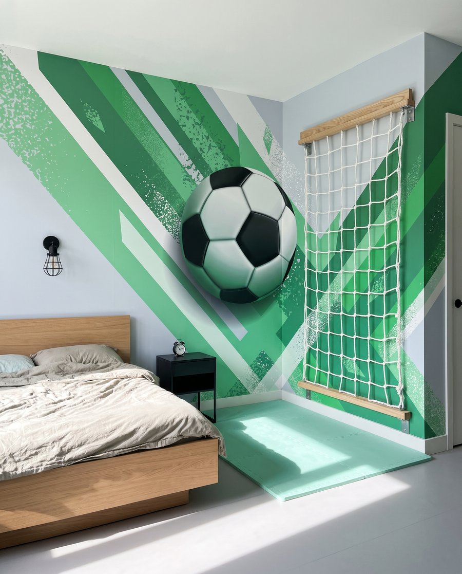 Futball ferde színsávok — lakásbelső 1