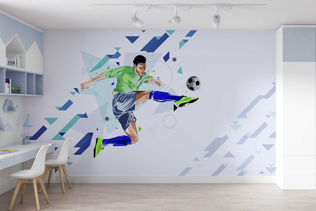 Futballista kék nyilak között — lakásbelső 4