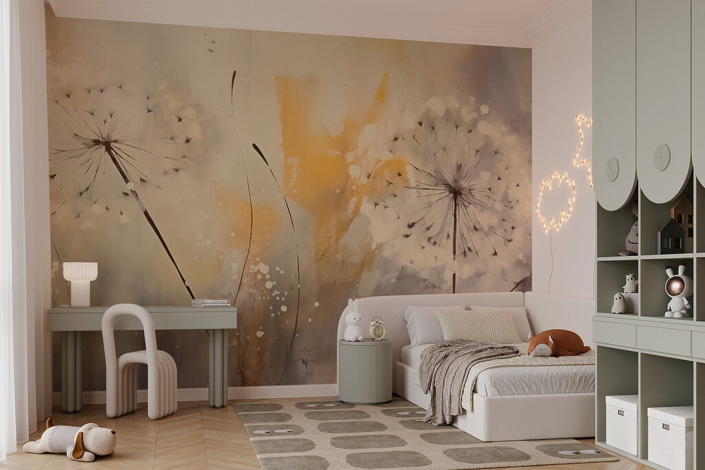 Pihés magfejek sárga háttéren — lakásbelső 3