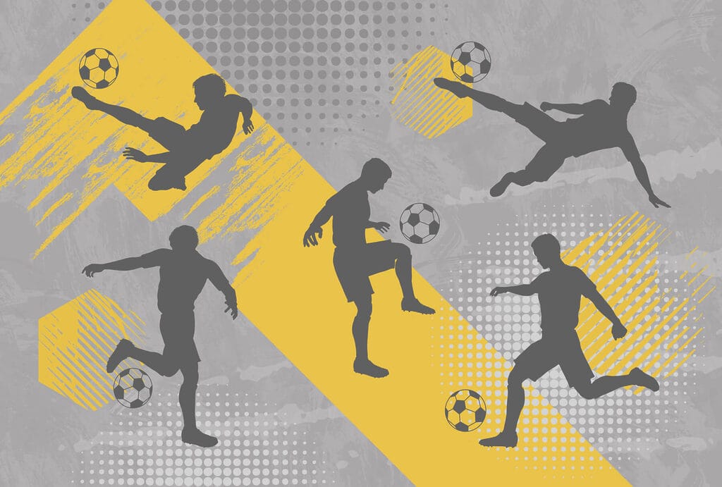 Futballozók mozgásban — teljes motívum