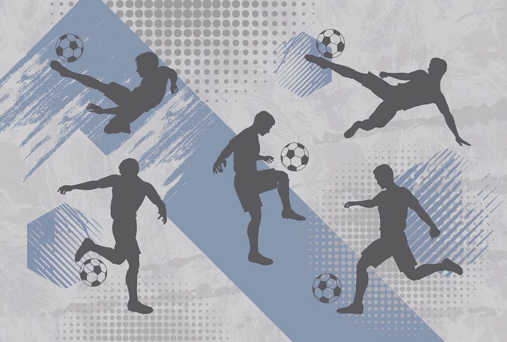 Futballozók mozgásban — teljes motívum