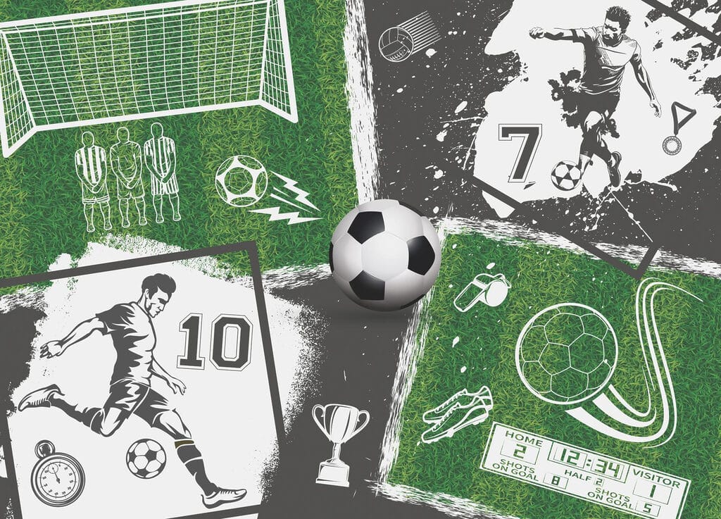 Futball zöldben és feketében — teljes motívum