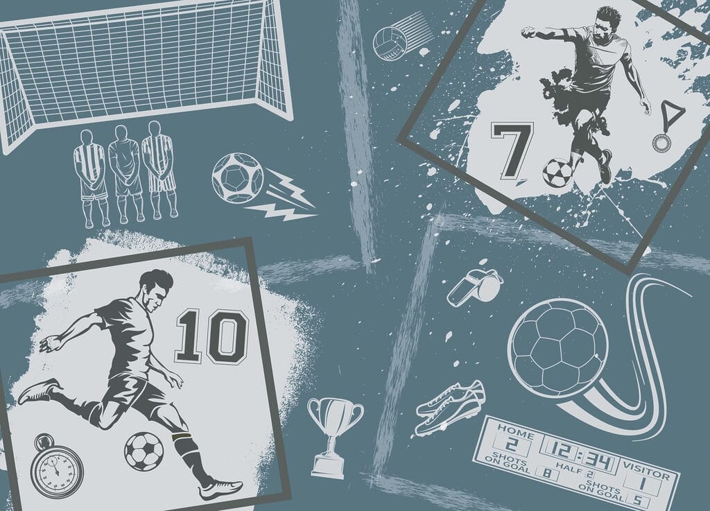Futballvilág kollázsban — teljes motívum