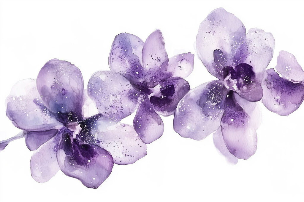 Orchideák akvarellben — teljes motívum